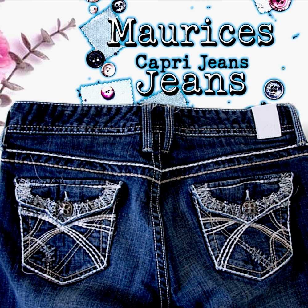 Ladies/Juniors Maurices Capri Denim Low Rise Jeans Size 7/8 Regular - Picture 3 of 7